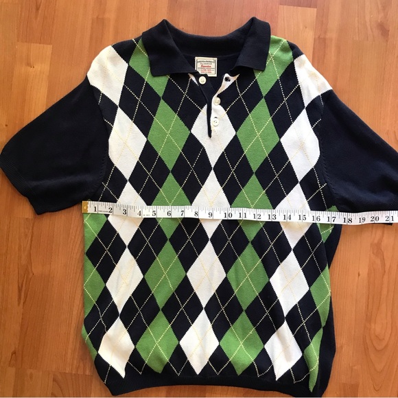 STEVE & BARRY ALL-AMERICAN - 2 Boys Argyle Blue & Green Short Sleeve Sweaters - Picture 11 of 14